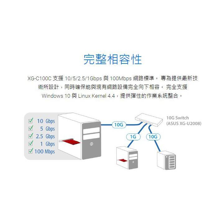 【含稅公司貨】 ASUS 華碩 XG-C100C V2 10GbE RJ45網路卡 10G PCIe 網卡 現貨熱銷-細節圖3