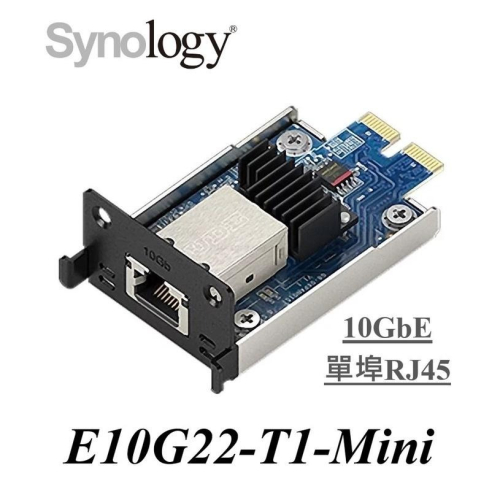 Synology 群暉科技】E10G22-T1-Mini 10Gb 乙太網路卡(拆封後無法退換貨