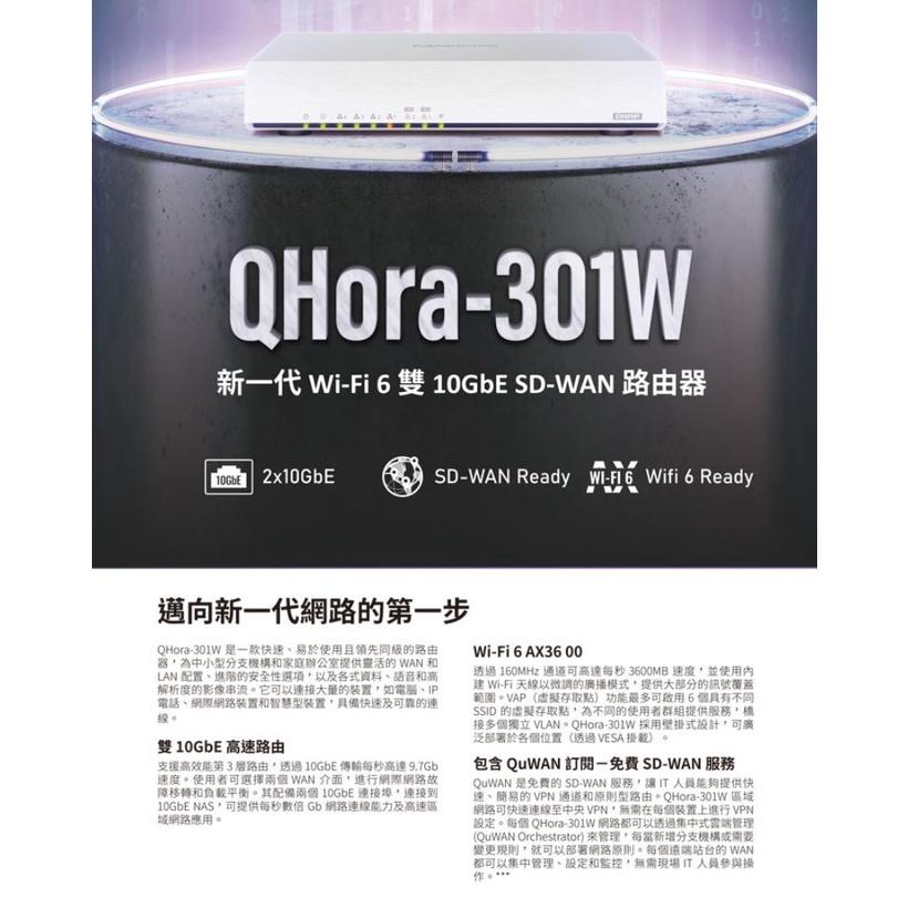 【現貨熱銷】QNAP 威聯通 QHora-301W Wi-Fi 6 雙10GbE SD-WAN 無線路由器 含稅公司貨-細節圖2