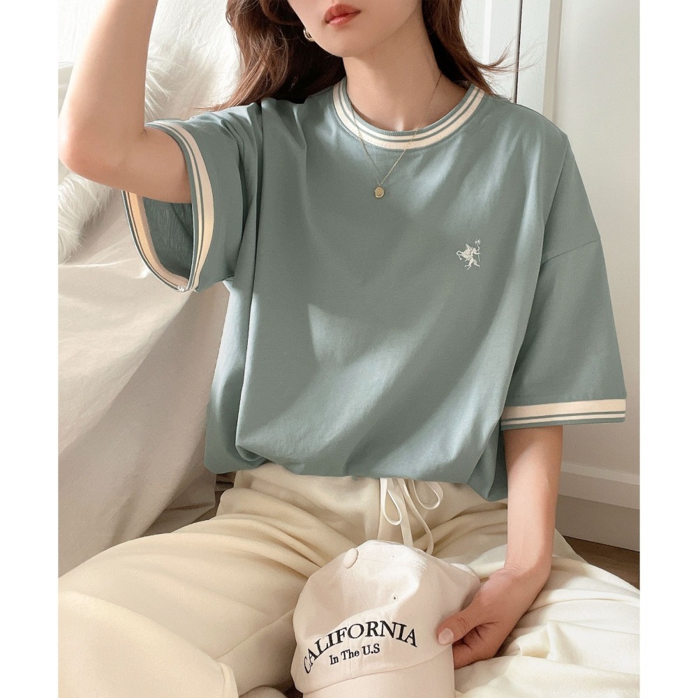 日本代購 - 現貨/預購 JaVa 成人休閒衣 100%純棉刺繡簡約短T-細節圖4