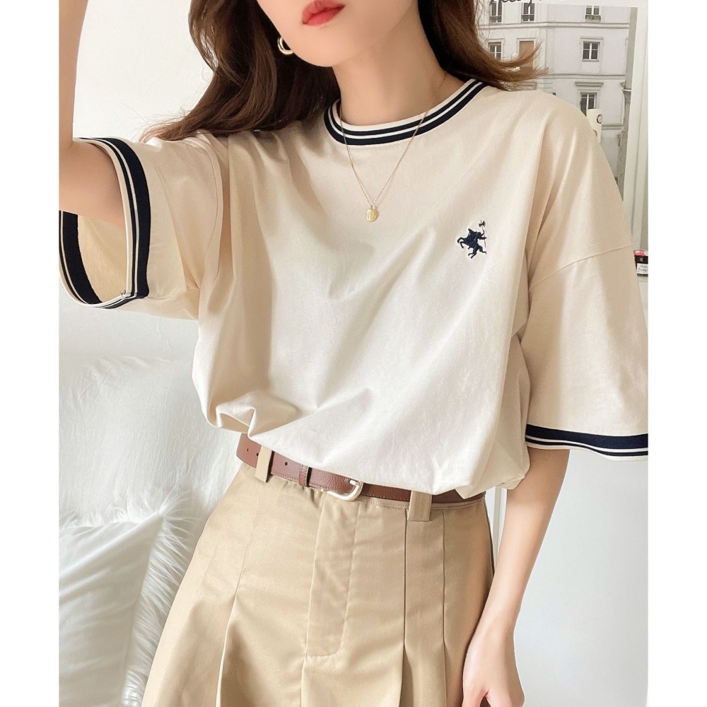 日本代購 - 現貨/預購 JaVa 成人休閒衣 100%純棉刺繡簡約短T-細節圖5