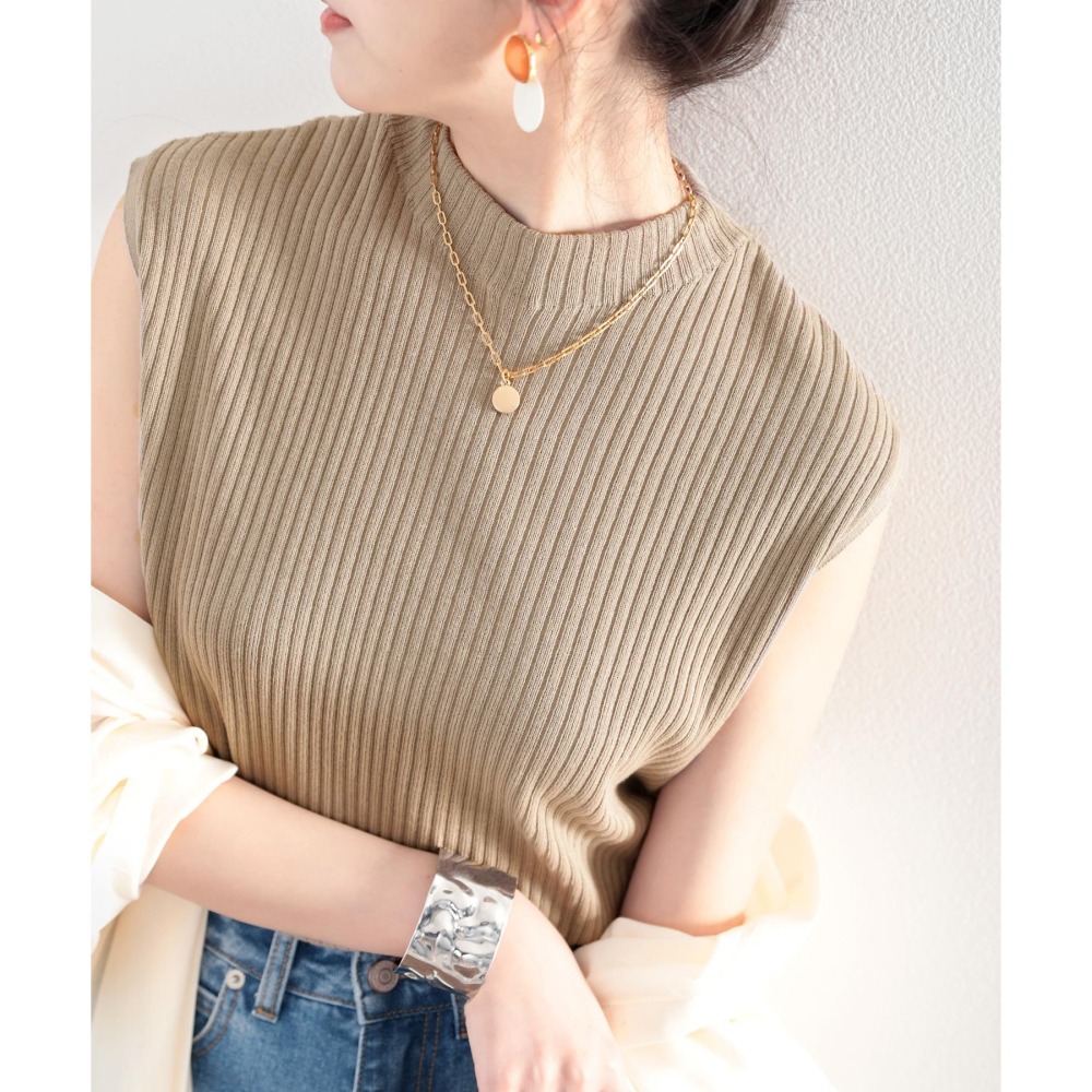 日本代購 - 現貨/預購 成熟無袖簡約高領針織衣-細節圖5