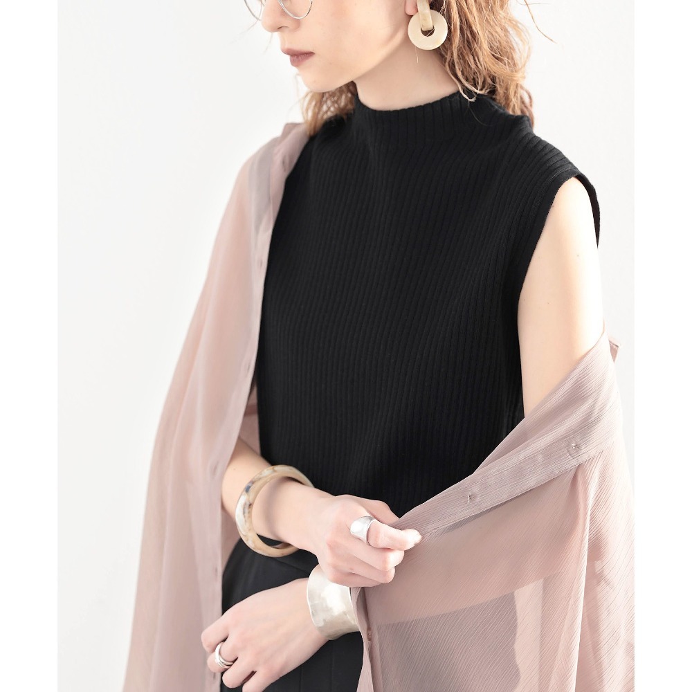 日本代購 - 現貨/預購 成熟無袖簡約高領針織衣-規格圖8