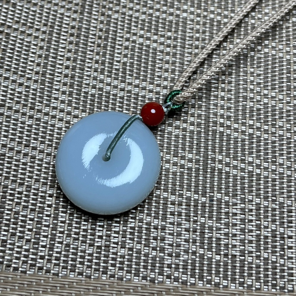 和田玉平安釦掛件-細節圖4