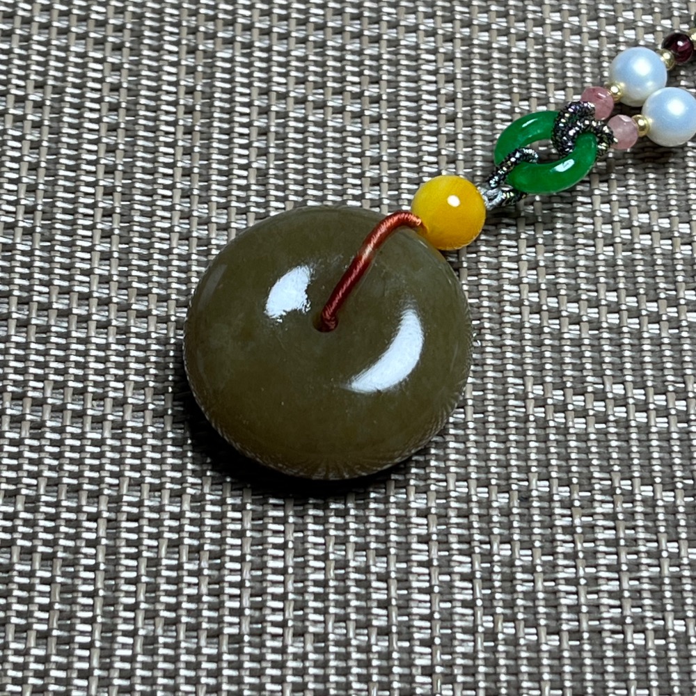 和田玉平安釦掛件-細節圖6