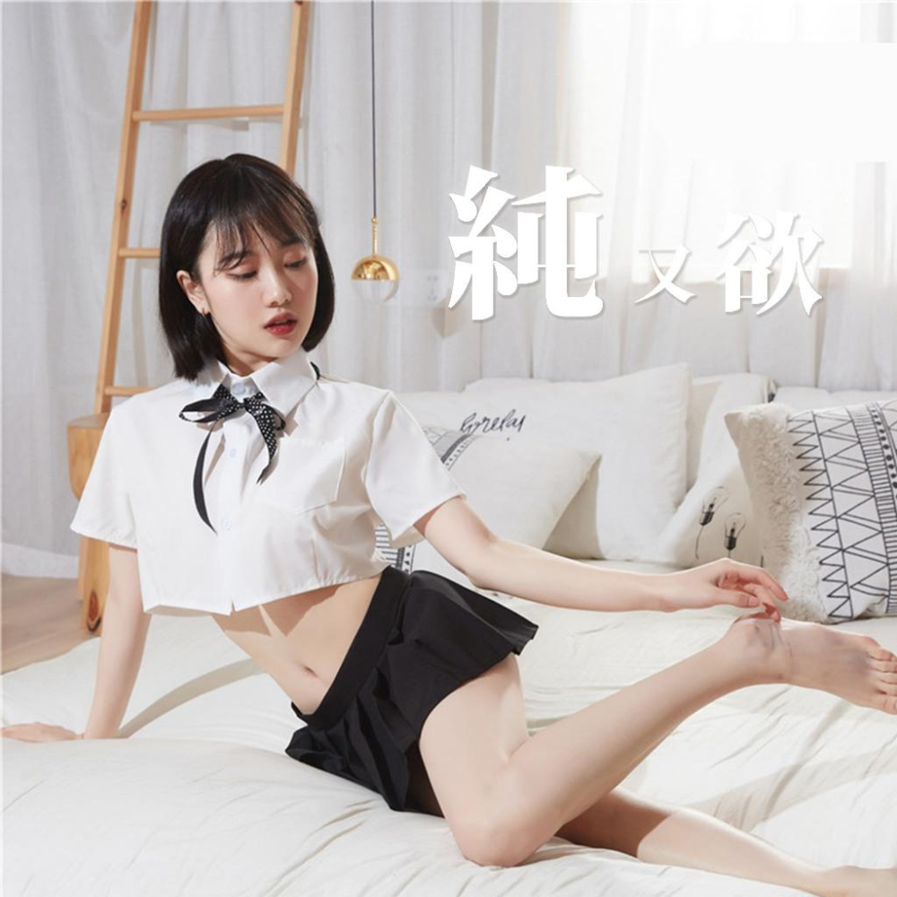 24h出貨小勃情趣 性感學生服 短裙絕對領域 角色扮演服 JK制服 水手服 cosplay 空姐 護士 E12-細節圖2