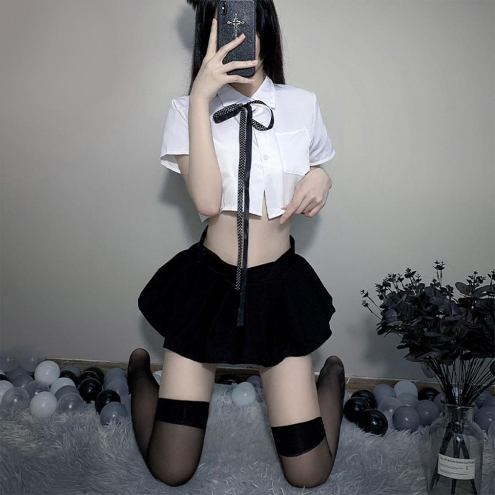 24h出貨小勃情趣 性感學生服 短裙絕對領域 角色扮演服 JK制服 水手服 cosplay 空姐 護士 E12-細節圖7