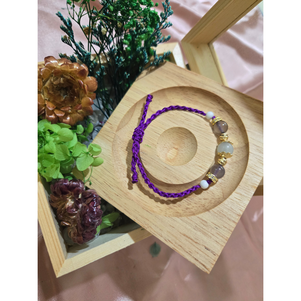 天然原石串珠手鍊|冰翠玉 提升正財與偏財運|灰瑪瑙 增強耐心|白玉 驅除負能量-細節圖3