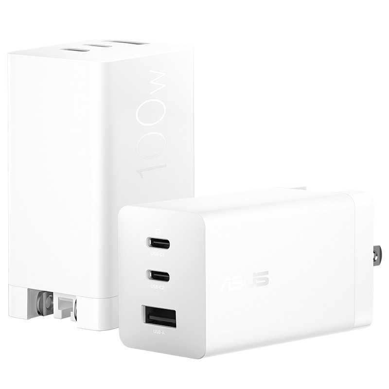 【原廠精品】ASUS 100W 3孔 GaN 充電器 (AC100-03)