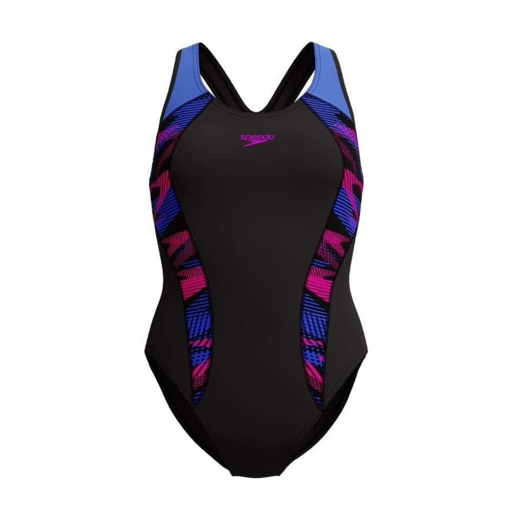SPEEDO 女 運動連身泳裝Placement 黑/粉紫/天空藍 SD800440410209 25SS 【樂買網】-規格圖6