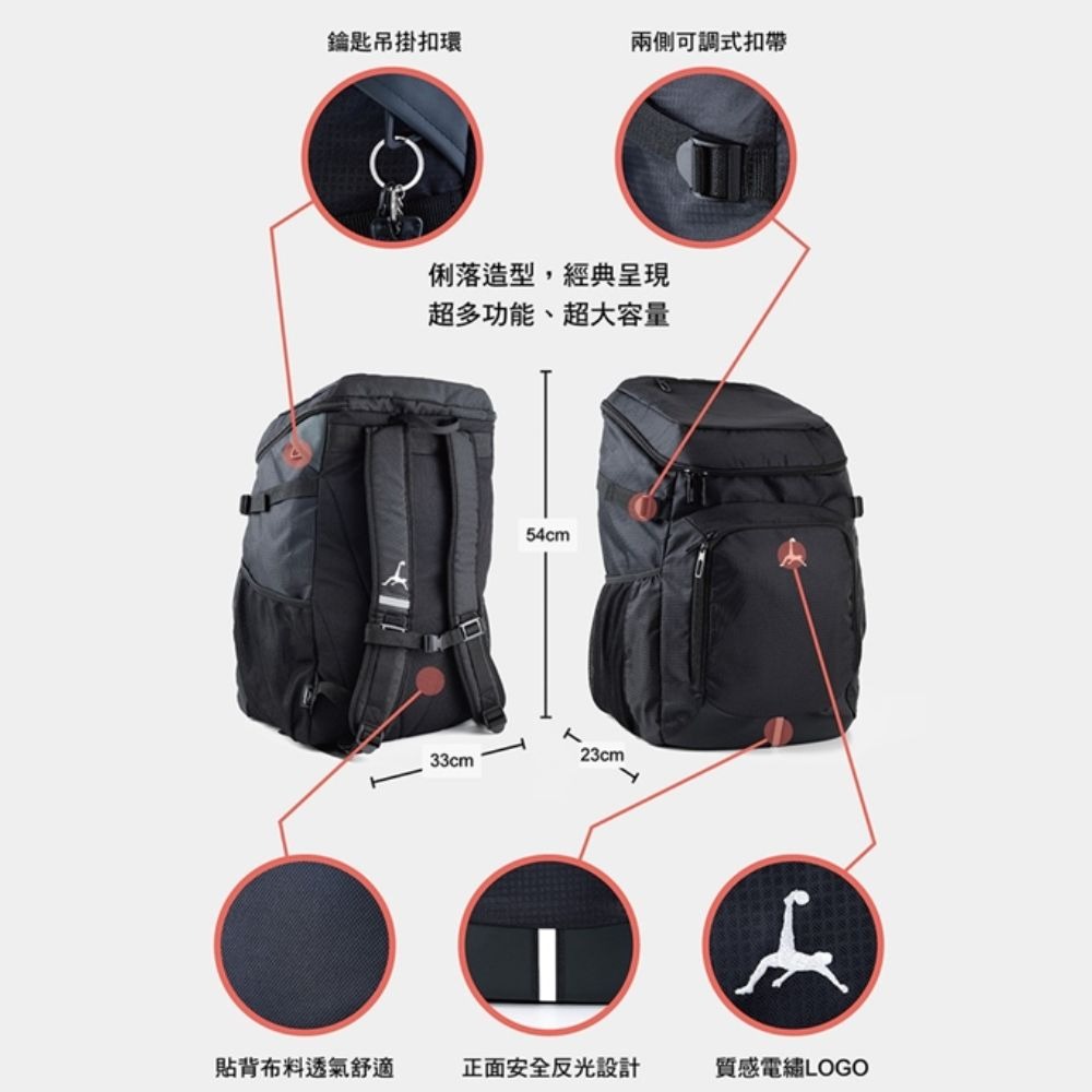 LOOPAL 二代後背包 大容量 雙側袋 運動背包 LAAB1901 【樂買網】-細節圖6