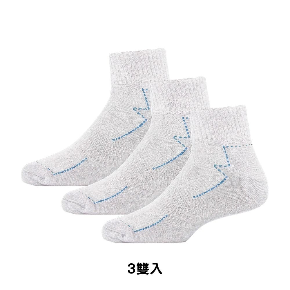 LOOPAL 中筒運動襪 25-28cm 3入 毛巾厚底 排汗散熱 LAMC10 【樂買網】-細節圖7