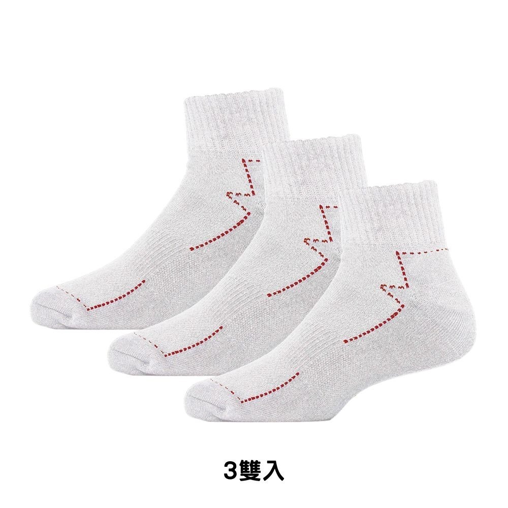 LOOPAL 中筒運動襪 25-28cm 3入 毛巾厚底 排汗散熱 LAMC10 【樂買網】-規格圖7
