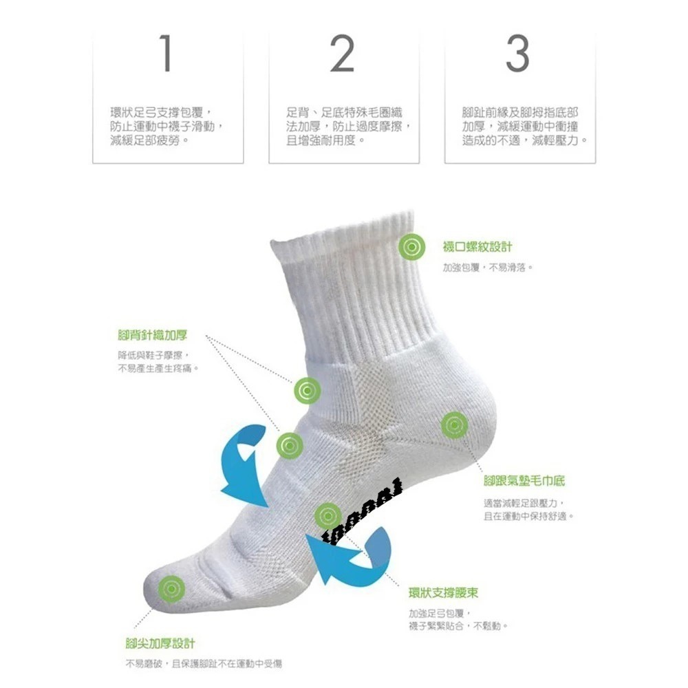 LOOPAL 男款環狀足弓支撐運動襪  26-29cm 2入 腳背加厚 彈性佳 LAMV18 【樂買網】-細節圖6
