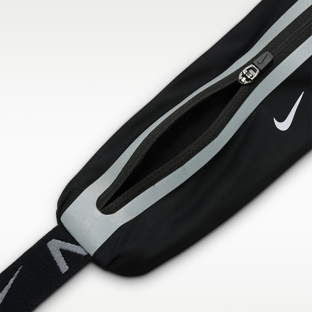 NIKE 運動腰包 4.0 黑銀 可調式 反光設計 跑步隨身包 N1012417082OS-細節圖4