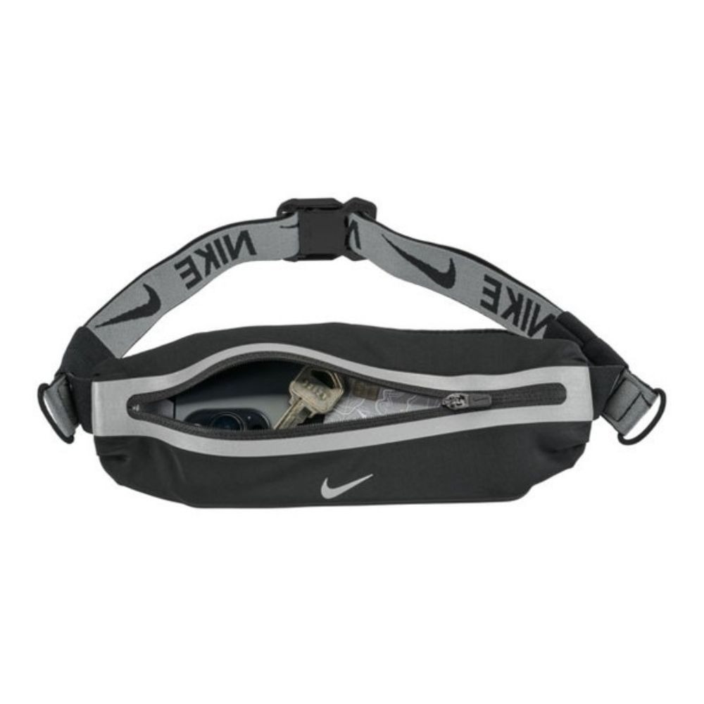 NIKE 運動腰包 4.0 黑銀 可調式 反光設計 跑步隨身包 N1012417082OS-規格圖7