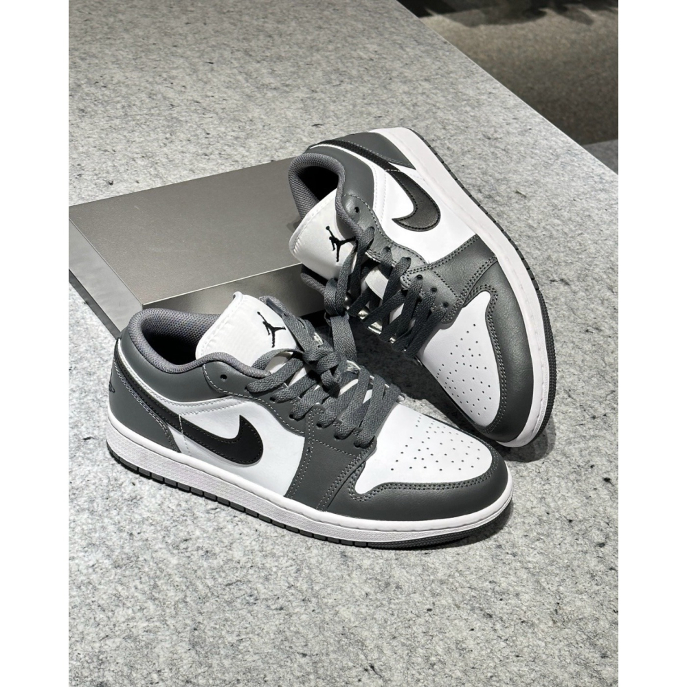 NIKE Air Jordan 1 Low GS 休閒鞋 23.5cm 大童 深灰白 553560-152-細節圖9
