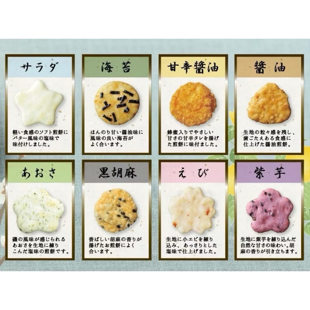 🎀 現貨 現貨（新年禮盒）-🇯🇵 新年期間限定款 萬葉花集仙貝禮盒(附紙袋)-細節圖8