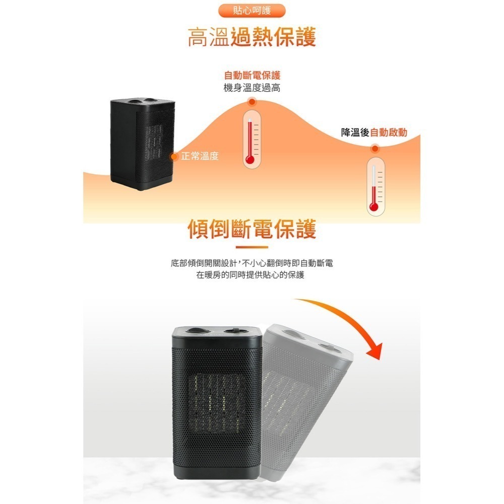 【7-ELEVEN 門市團購】 YAMASAKI山崎輕巧保證暖 時尚陶瓷(PTC) 暖風機 / 電暖器-細節圖6