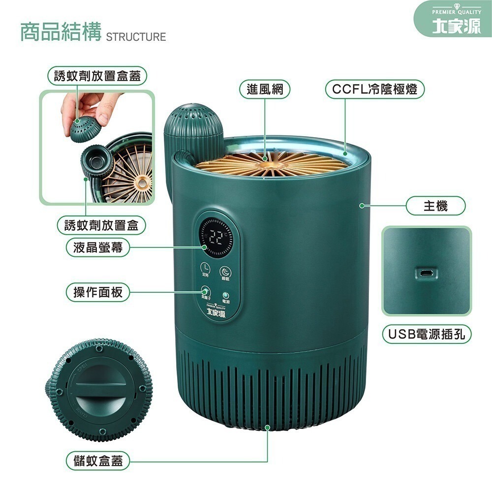 【7-ELEVEN 門市團購】大家源 仙人掌吸入式捕蚊器 TCY-631601-細節圖9