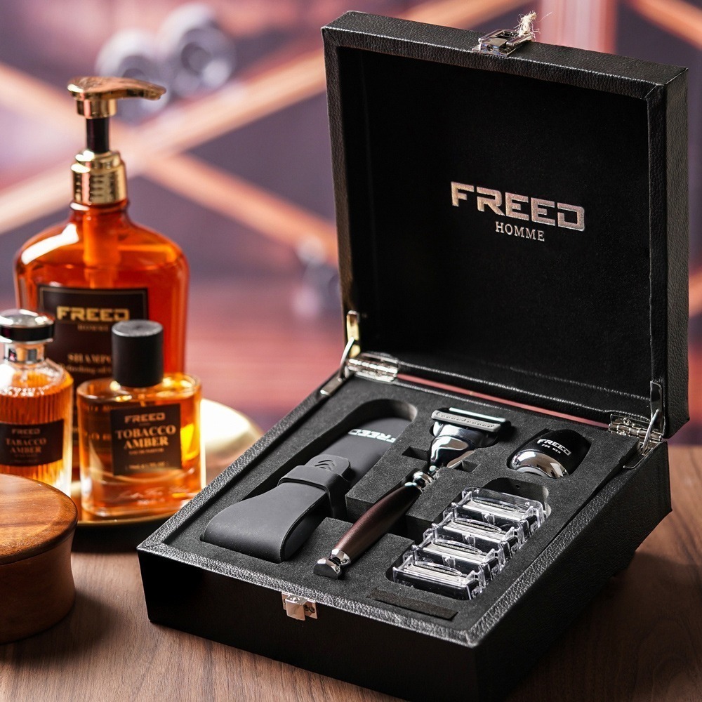 【FREED】尊爵四件組五刀式刮鬍刀禮盒 - 馬鞍棕-規格圖7
