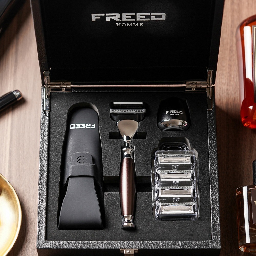 【FREED】尊爵四件組五刀式刮鬍刀禮盒 - 馬鞍棕-規格圖7