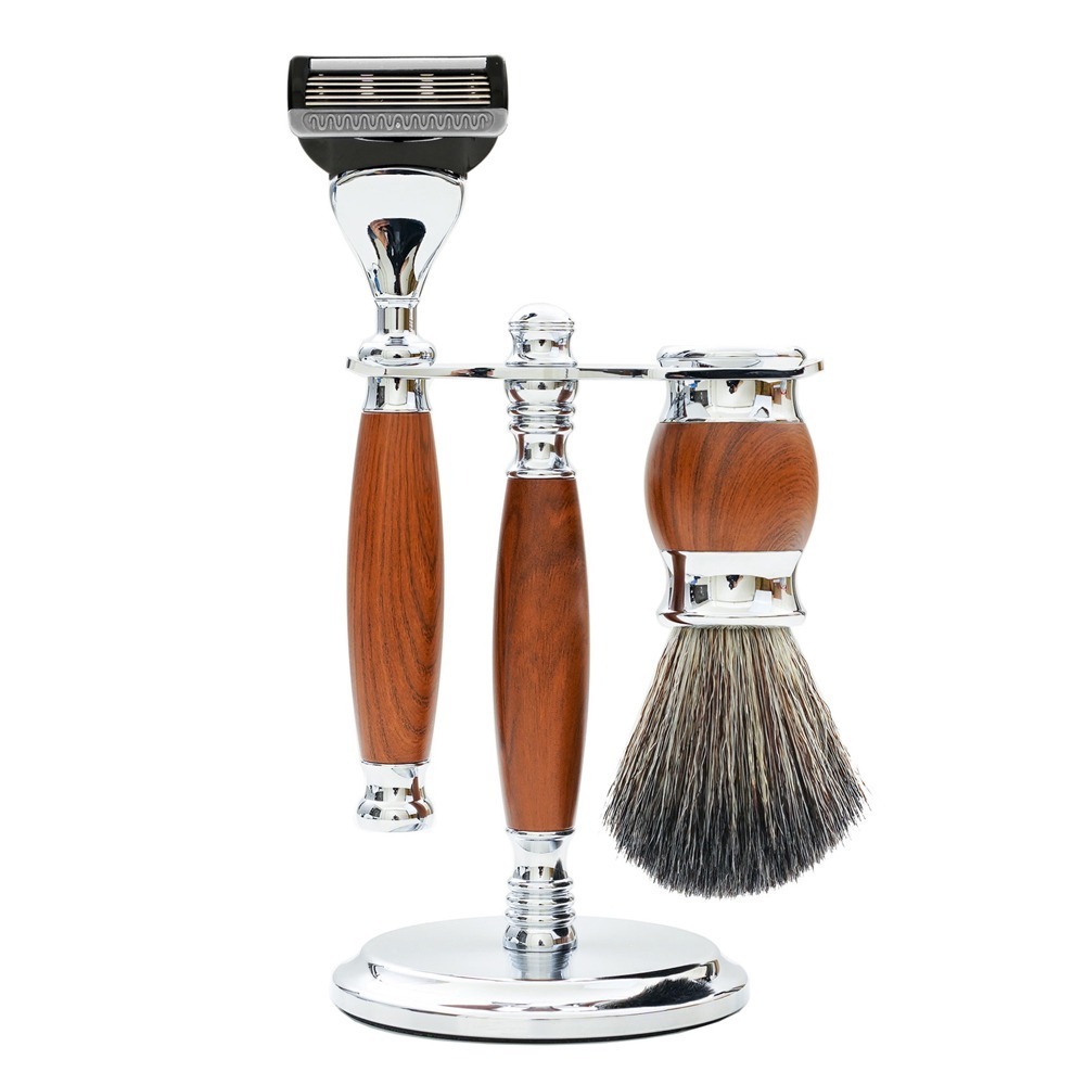 【FREED】五刀式刮鬍刀豪華禮盒四件組 - 仿胡桃木-細節圖9