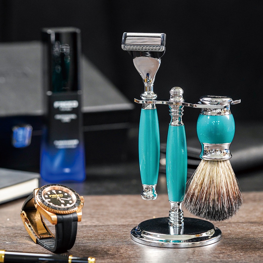 【FREED】兩週年特仕款-五刀式刮鬍刀豪華禮盒四件組 - 湖水綠-規格圖9