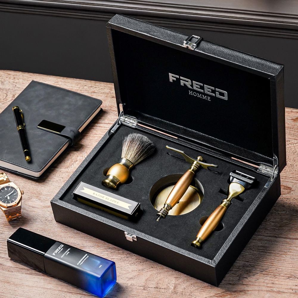 【FREED】五刀式古銅刮鬍刀豪華禮盒四件組 - 阿波羅-規格圖9