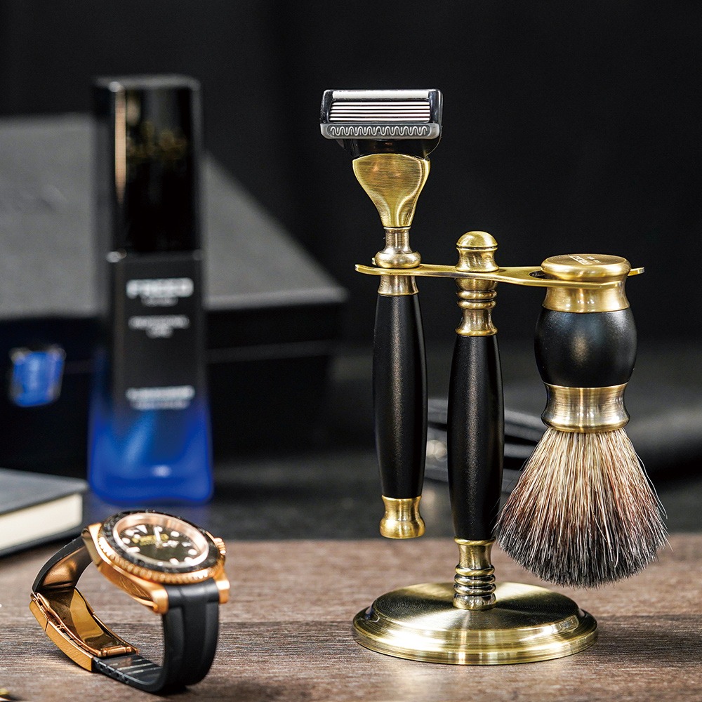 【FREED】五刀式古銅刮鬍刀豪華禮盒四件組 - 極致黑-細節圖6