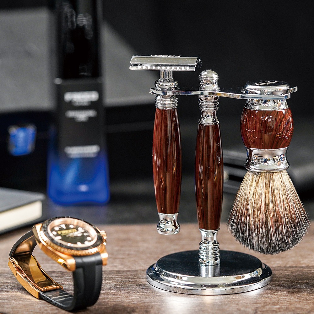 【FREED】豪華四件雙刃刮鬍刀禮盒- 仿紫紅檀木-規格圖10