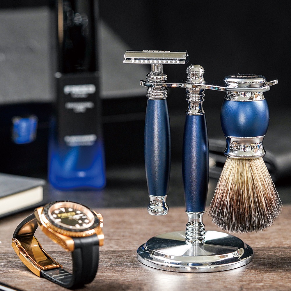 【FREED】豪華四件雙刃刮鬍刀禮盒- 時尚藍-細節圖7