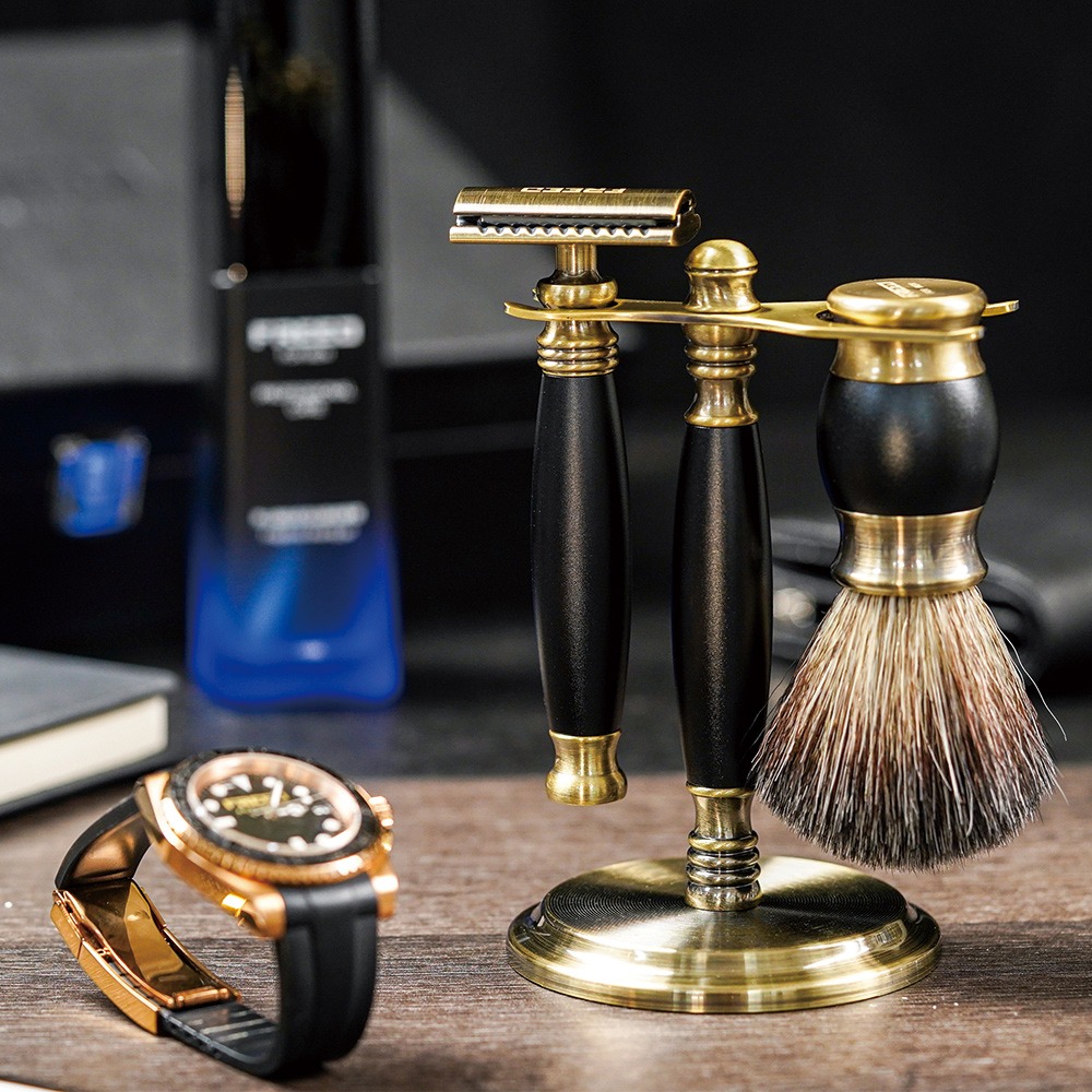 【FREED】雙刃式古銅刮鬍刀豪華禮盒四件組 - 極致黑-規格圖10