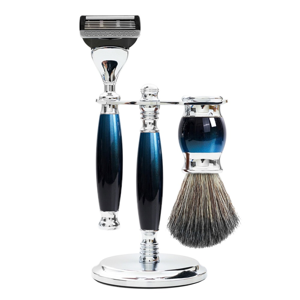 【一周年紀念款】五刀式刮鬍刀豪華禮盒四件組 - 銀河藍-細節圖9