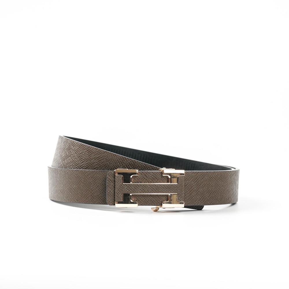 【FREED】時尚英文字母扣頭商務頭層牛皮耐磨自動皮帶-細節圖8