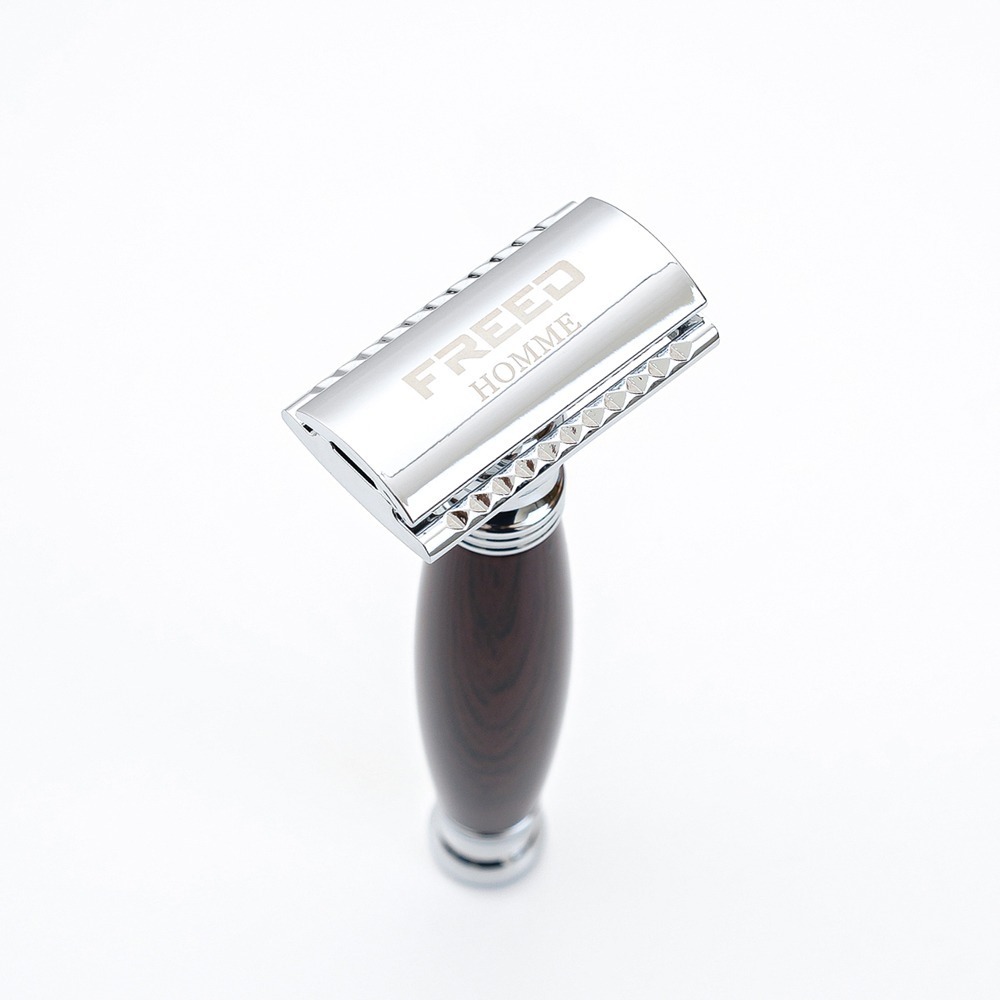 【FREED】封閉式復古雙刃安全刮鬍刀- 仿紫紅檀木 (附刀片10片)-規格圖10
