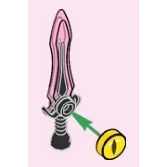 [TOY.CHAN] LEGO 樂高 1996pb02 黑色 劍 噩夢王 附眼睛 透深紫劍刃-細節圖2