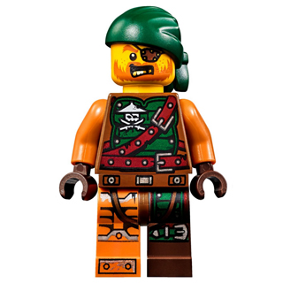 [TOY.CHAN] LEGO 樂高 3626pb1304 黃色 頭部 眼罩 金牙 深橘色鬍鬚-細節圖2