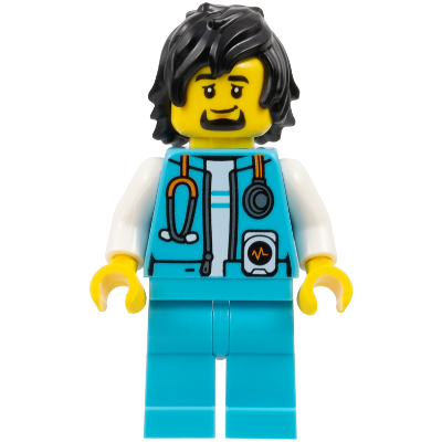 [TOY.CHAN] LEGO 樂高 3626pb3205 黃色 頭部 黑眉 山羊鬍 中膚色 下巴酒窩-細節圖2