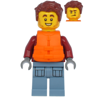 [TOY.CHAN] LEGO 樂高 3626pb2460 黃色 頭部 鬍渣 雙面 憤怒吐舌 露齒笑-細節圖3