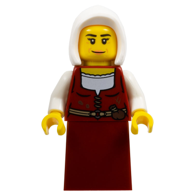 [TOY.CHAN] LEGO 樂高 973pb5574c01 深紅色 身體 村民 白色手臂 中世紀 10332-細節圖2