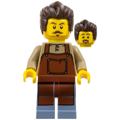 [TOY.CHAN] LEGO 樂高 98371 深棕色 頭髮-細節圖2