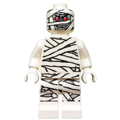 [TOY.CHAN] LEGO 樂高 3626pb0713a 白色(無夜光) 頭部 木乃伊 9462-細節圖2