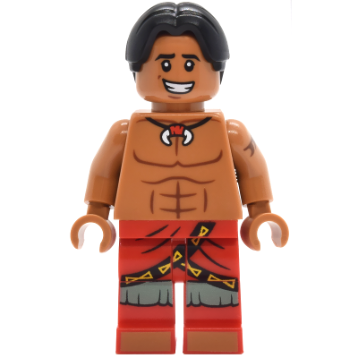 [TOY.CHAN] LEGO 樂高 3626pb3420 中膚色 頭部 納文王子 黑眉 毛孔 開口笑-細節圖2