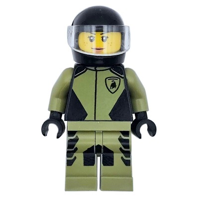 [TOY.CHAN] LEGO 樂高 970c00pb1651 橄欖綠色 腿部 跑車紋路 黑側邊-細節圖2