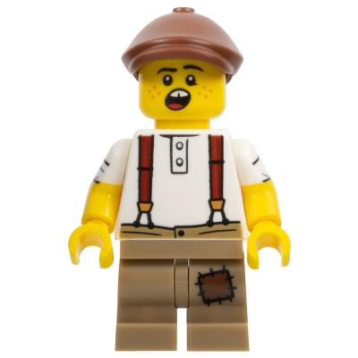 [TOY.CHAN] LEGO 樂高 深沙色 Newspaper Kid 腿部 短 可動 970cm00pb014-細節圖2