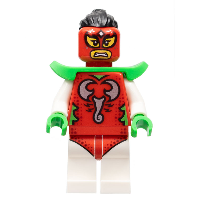 [TOY.CHAN] LEGO 樂高 3626pb3077 紅色 頭部 蠍子摔角女 面罩 巴拉克拉瓦頭套 菱形-細節圖2