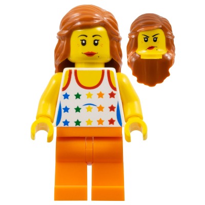 [TOY.CHAN] LEGO 樂高 深橘色 頭髮 中長髮 編辮 59363-細節圖2