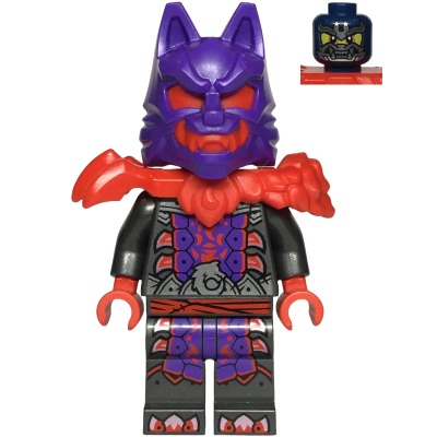 [TOY.CHAN] LEGO 樂高 970c00pb1633 珍珠深灰色 腿部 紅腰帶 紫腰布 金屬粉刀刃-細節圖2