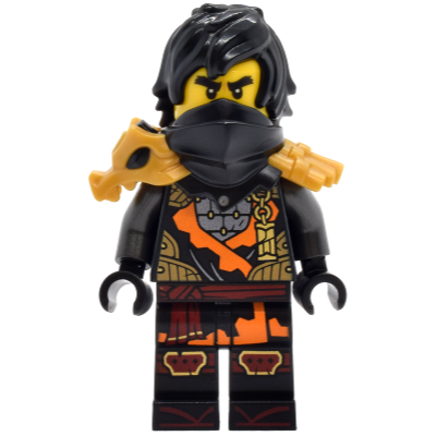 [TOY.CHAN] LEGO 樂高 7104pb01 黑色 肩甲 珍珠金龍頭 圍巾 雙刀插槽 忍者-細節圖2